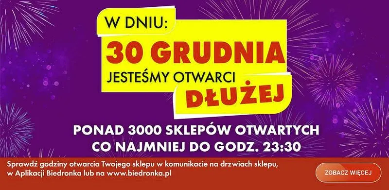 Godziny otwarcia Biedronki