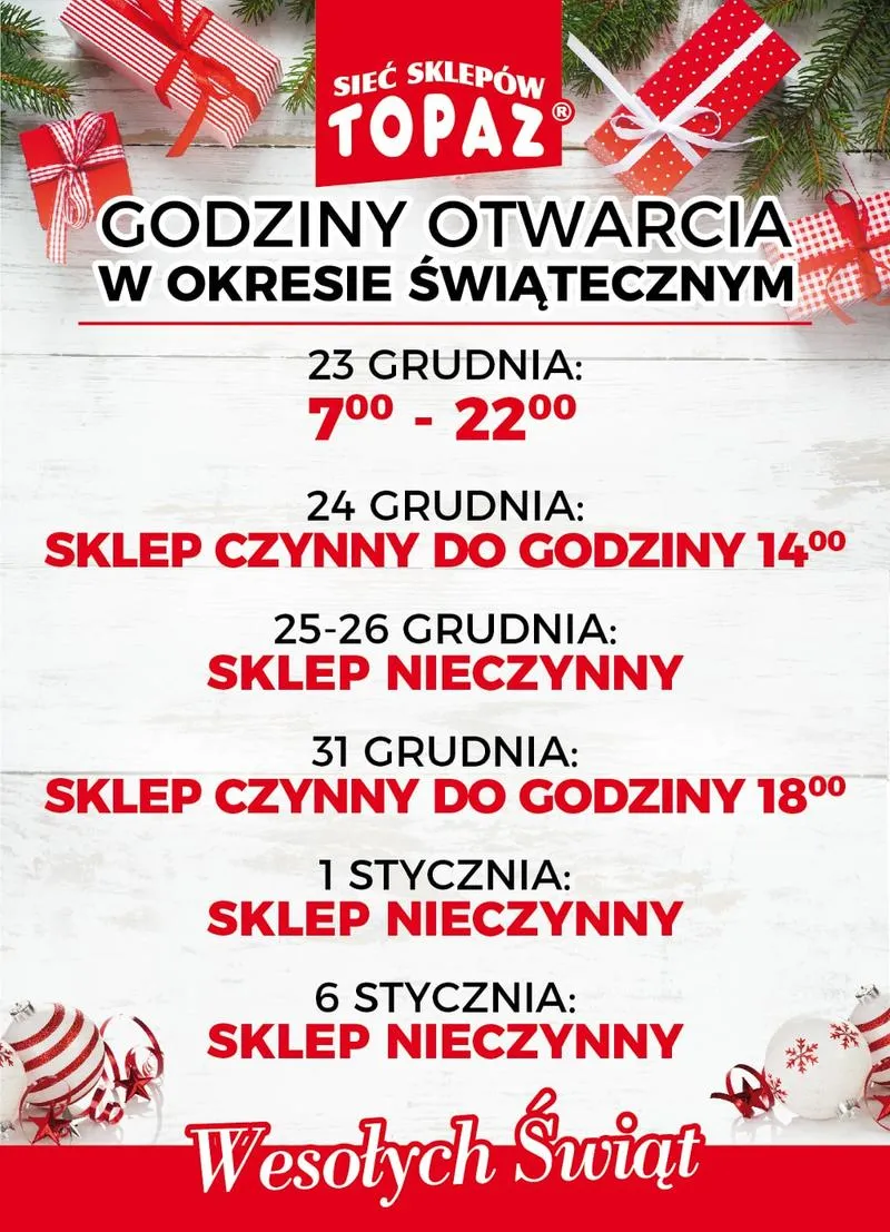 Godziny otwarcia sklepów 2026