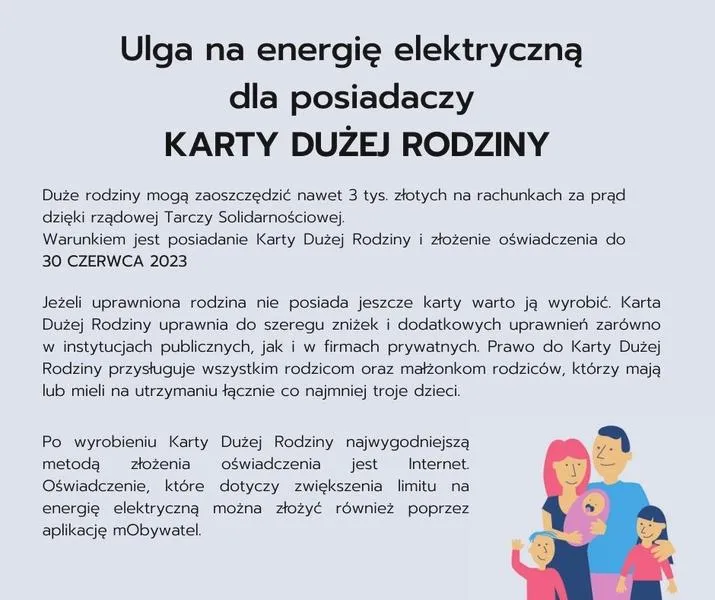 Korzyści z karty dużej rodziny