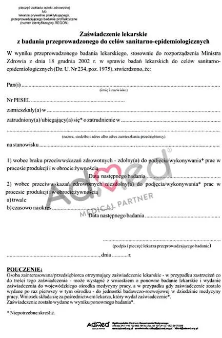Książeczka sanepidowska