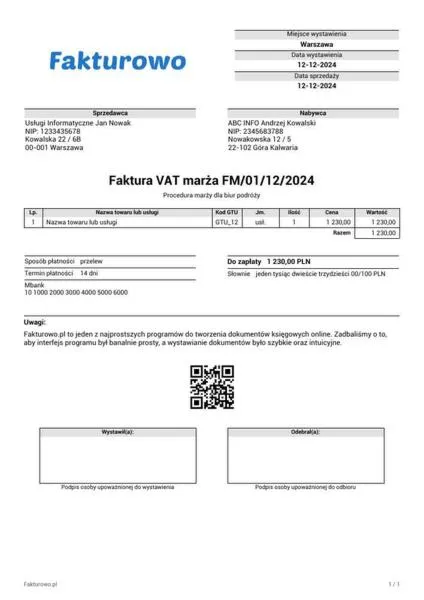 Księgowanie faktur VAT marża