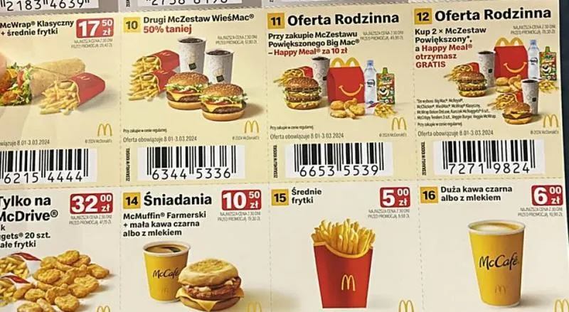 Kupony McDonald's na telefon