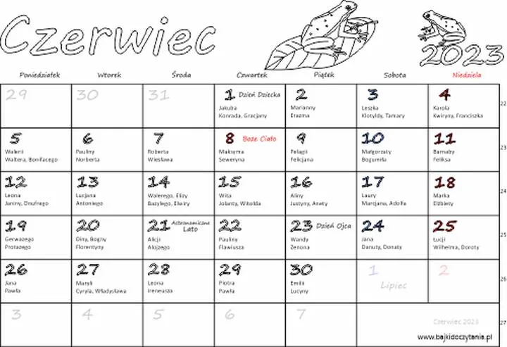 Najważniejsze daty i święta w czerwcu