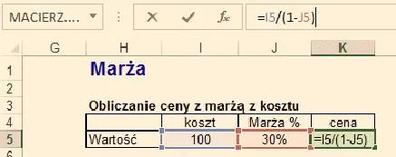 Obliczanie marży w Excelu