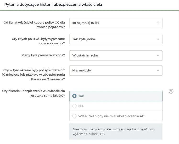 Obliczanie zniżek OC