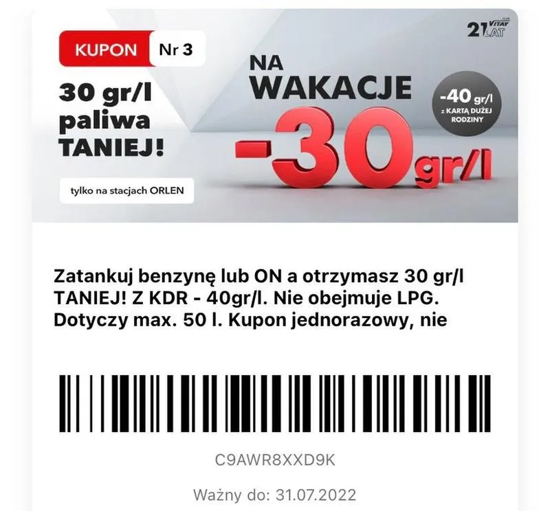 Promocje Orlen na paliwo